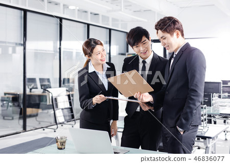young business people discussing in office young business people discussing in office 46836077