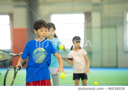網球學校體育俱樂部孩子教室圖像 46836936