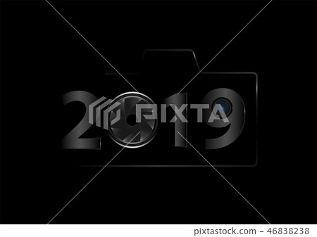 New year 2019 metallic typo cameral shutter style 46838238