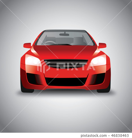 Vector sports red car front view Vector sports red car front view 46838463