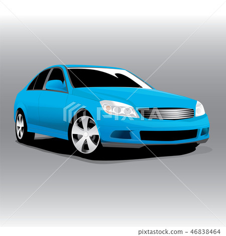 Vector sports blue car front view illustration Vector sports blue car front view illustration 46838464