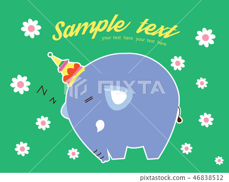 cute card with cute elephant. vector illustration 46838512