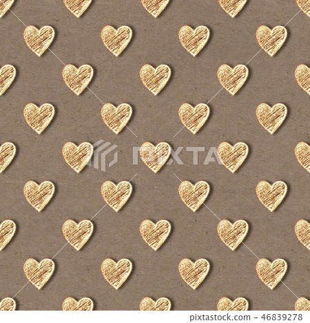 Golden hearts seamless pattern 46839278