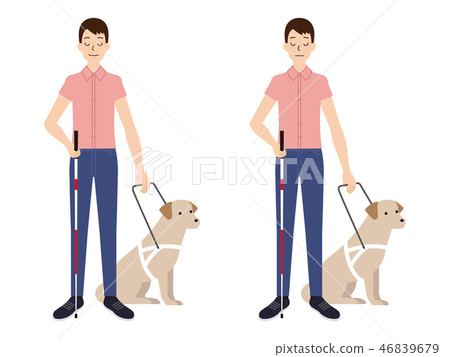 Blind man and guide dog 46839679