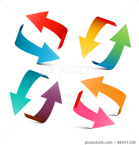 Colorful Arrows Set. Vector 3D Arrow Logo Design. 46841190