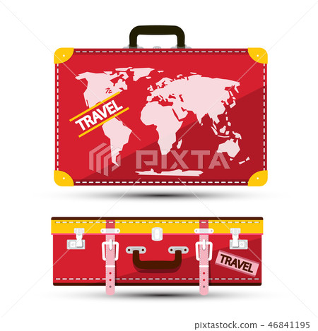 suitcase with world map