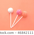 Living coral pan tone 2019 color. Lollipops. 46842111