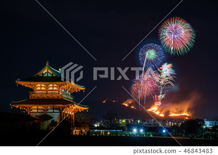 Nara Wakakusayama Grill and Fireworks 2018 Comparative Light Synthesis Nara Wakakusayama Grill and Fireworks 2018 Comparative Light Synthesis 46843483