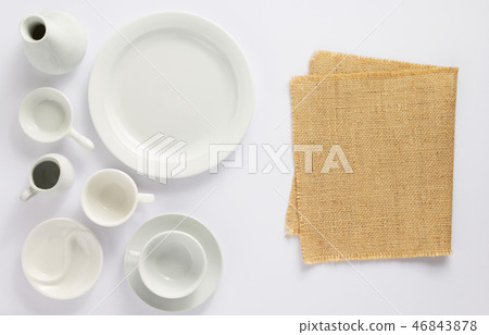 empty plate on white background empty plate on white background 46843878