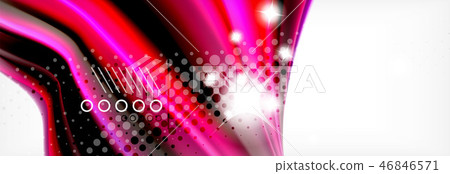 Abstract wave lines liquid fluid rainbow style color stripes background. Artistic illustration for 46846571