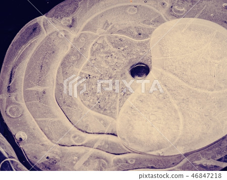 Thrown stone has created amazing shapes 46847218