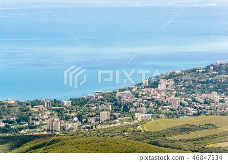 Aerial panoramic view of Alushta, Crimea Aerial panoramic view of Alushta, Crimea 46847534