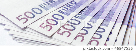 500 euro money banknotes close-up 500 euro money banknotes close-up 46847536