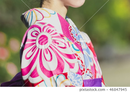 和服一個女人穿著一件清晰的衣服 46847945