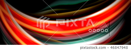 Rainbow color fluid wave lines flow poster. Wave Liquid shapes design 46847948