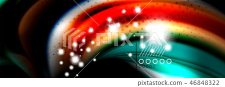 Color flow poster. Wave Liquid shape color background. Art design for your design Color flow poster. Wave Liquid shape color background. Art design for your design 46848322