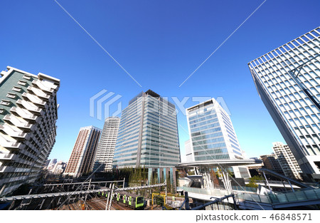 在日本的東京都市風景我想看大崎的摩天大樓 46848571