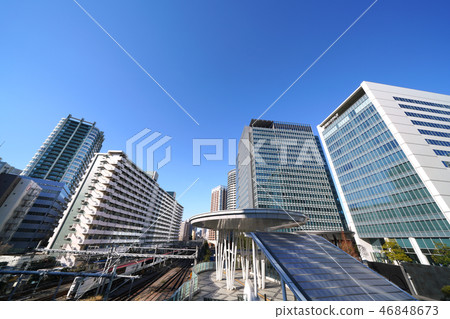 在日本的東京都市風景我想看大崎的摩天大樓 46848673