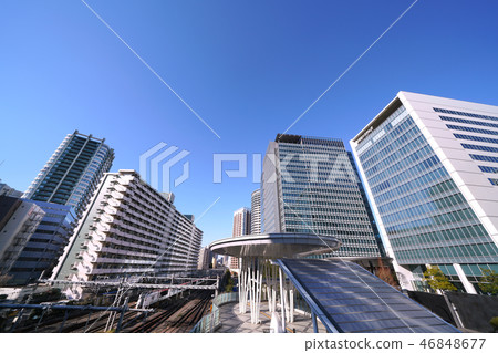 在日本的東京都市風景我想看大崎的摩天大樓 46848677