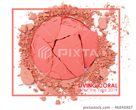 Living coral - Pan tone 2019. Make up cosmetic 46848987