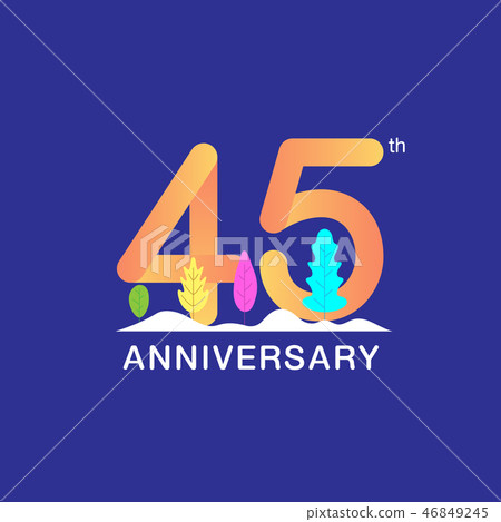 45 years anniversary celebration logotype. 46849245
