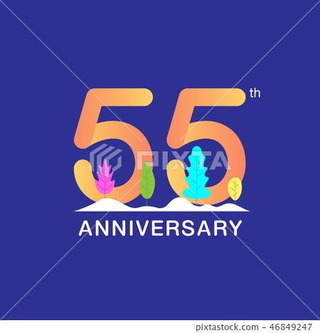 55 years anniversary celebration logotype.  46849247