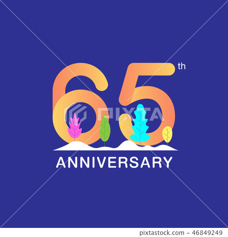 65 years anniversary celebration logotype. 46849249
