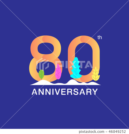 80 years anniversary celebration logotype. 80 years anniversary celebration logotype. 46849252