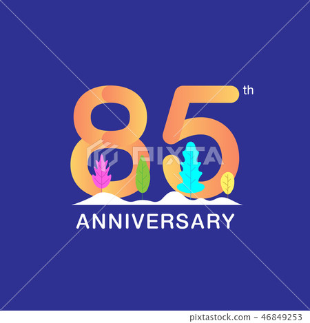 85 years anniversary celebration logotype. 46849253