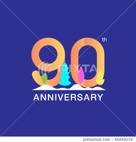 90 years anniversary celebration logotype. 46849254
