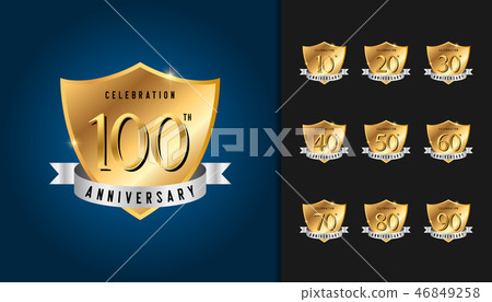 Set of anniversary badges.  46849258