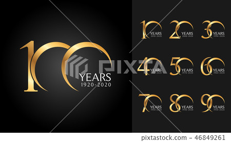 Set of anniversary badges.  46849261