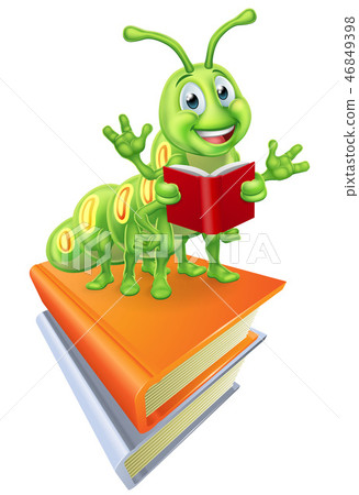 Reading Caterpillar Worm Bookworm on Books 46849398