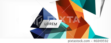 Mosaic triangular low poly style abstract geometric background. Polygonal vector. Abstract white 46849592