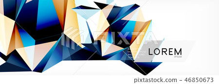 Triangle 3d polygonal art style. Future geometric design. Vector geometry futuristic illustration 46850673