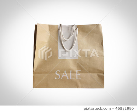 Close up brown paper shopping bag Close up brown paper shopping bag 46851990