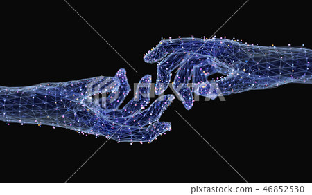 Digital hands touching each other - Stock Illustration [46852530] - PIXTA