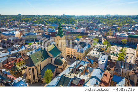 Aerial view of Lviv, Ukraine 46852739