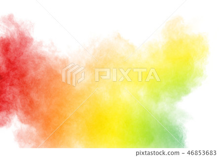Multi color powder explosion  on white background. 46853683