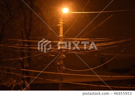 Snow-covered landscape. Severe winter snow 46855953