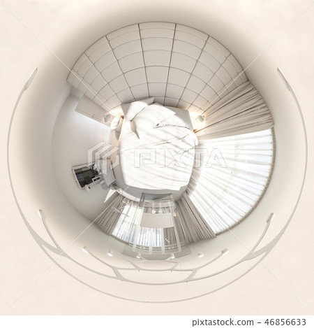 3d render 360 seamless panorama of bedroom  46856633