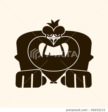 Baboon with large fangs in the stone age. Baboon with large fangs in the stone age. 46858252