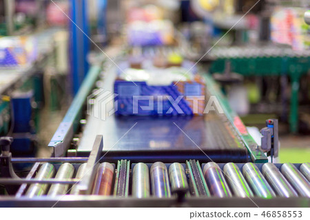 Conveyor belt in packaging line, food industry. 46858553