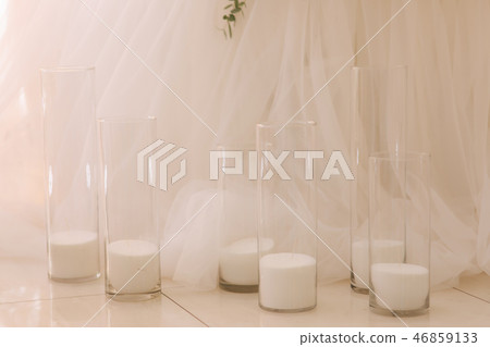 Elements of light in restarant. Wedding ceremony Elements of light in restarant. Wedding ceremony 46859133