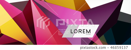 3d card on light backdrop. Abstract triangle pattern. Futuristic geometric background. 46859137