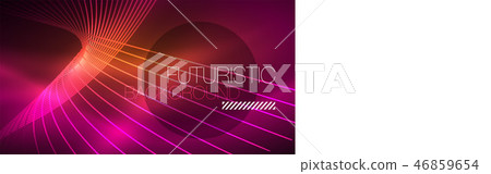 Digital technology abstract background - neon geometric design. Abstract glowing lines. Colorful Digital technology abstract background - neon geometric design. Abstract glowing lines. Colorful 46859654