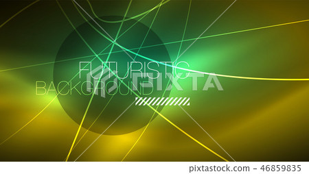 Neon glowing magic background, neon banner, night sky wallpaper. Magic light effect. Christmas 46859835