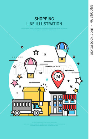 Shopping Simple Line Illustration 46860069