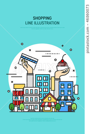 Shopping Simple Line Illustration Shopping Simple Line Illustration 46860073
