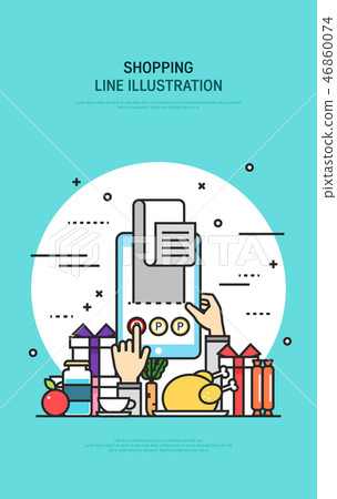 Shopping Simple Line Illustration Shopping Simple Line Illustration 46860074